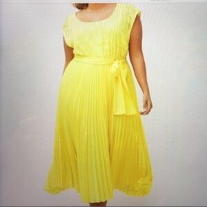 Lane Bryant floral and pleated dress with lining 18/20